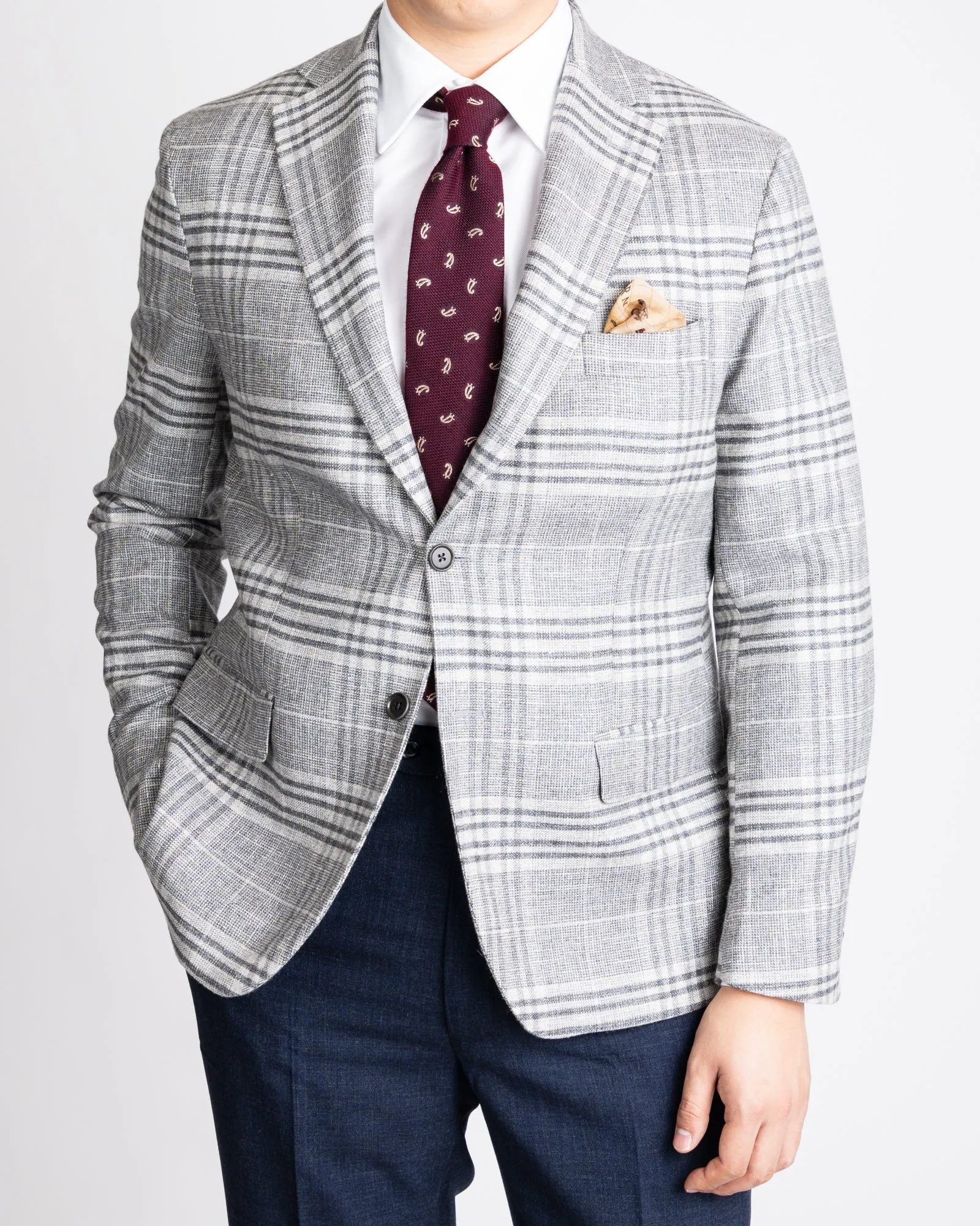 Italian Grey Plaid Sportcoat