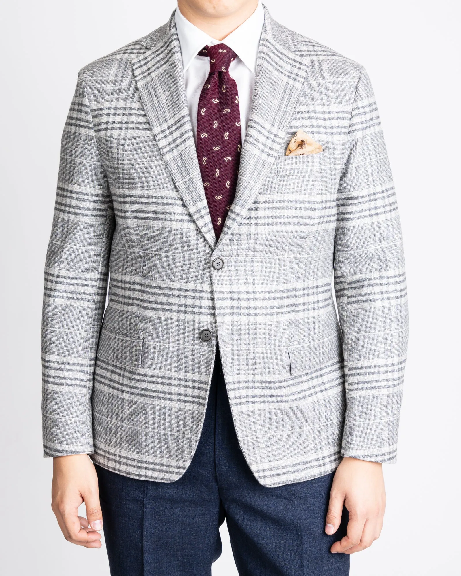 Italian Grey Plaid Sportcoat