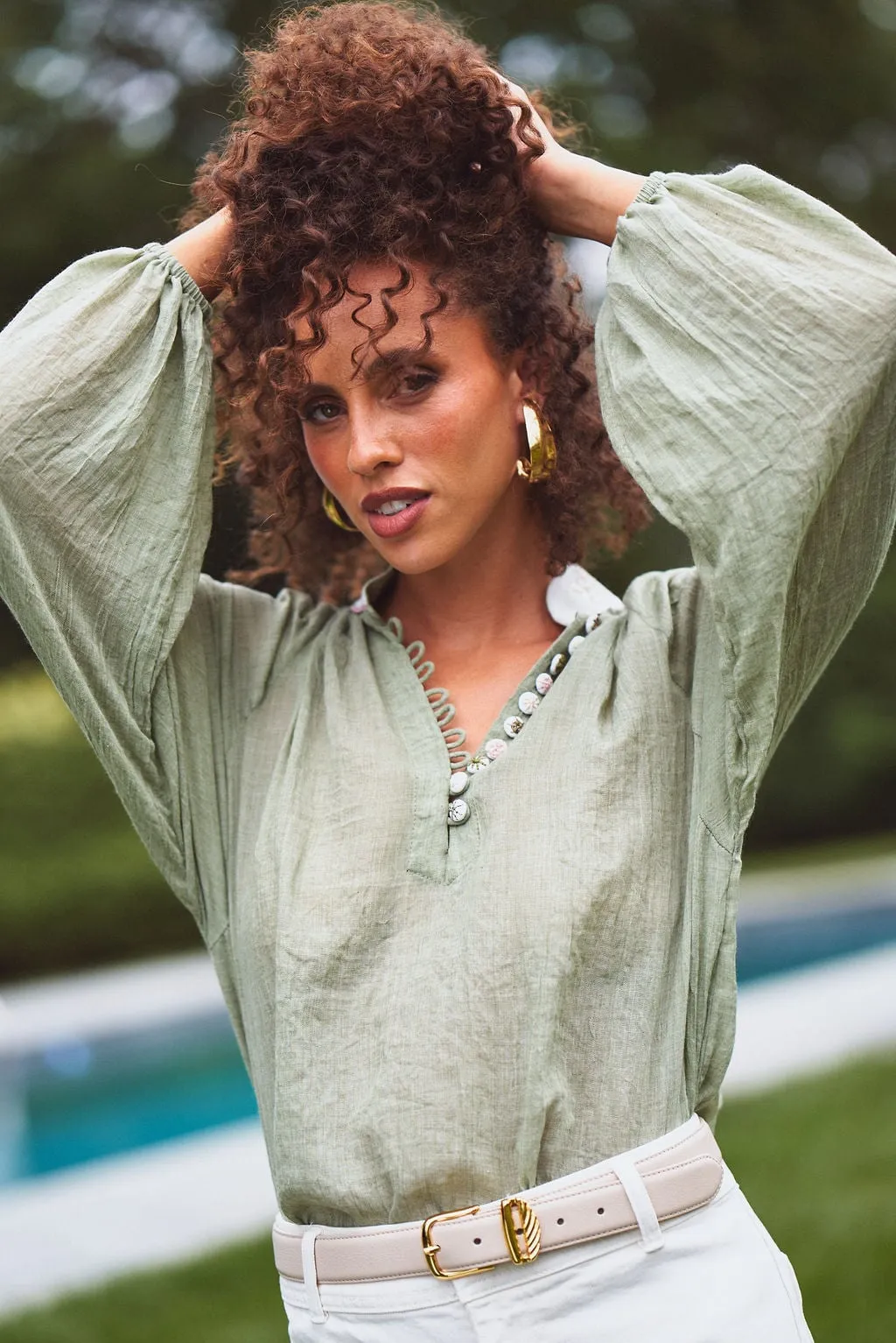 Ivy Blouse - Light Green by RosewaterHouse