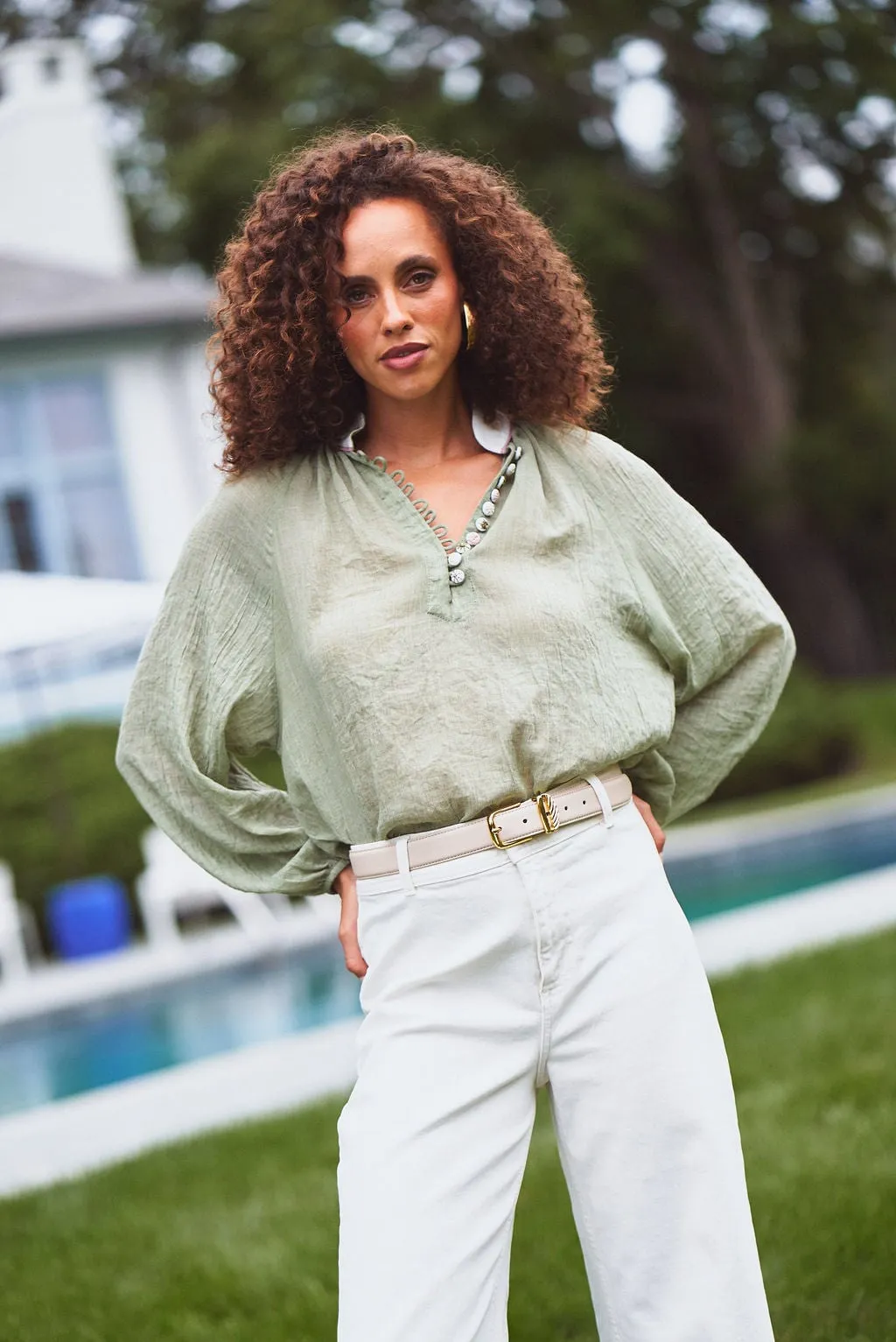 Ivy Blouse - Light Green by RosewaterHouse