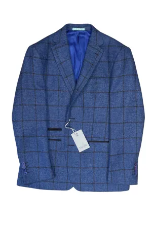 James Overcheck Pure Wool Jacket - Blue/Brown
