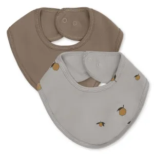 Konges sløjd Bib Bandana bib 2-pack | Lemon/Harbor/Brindle