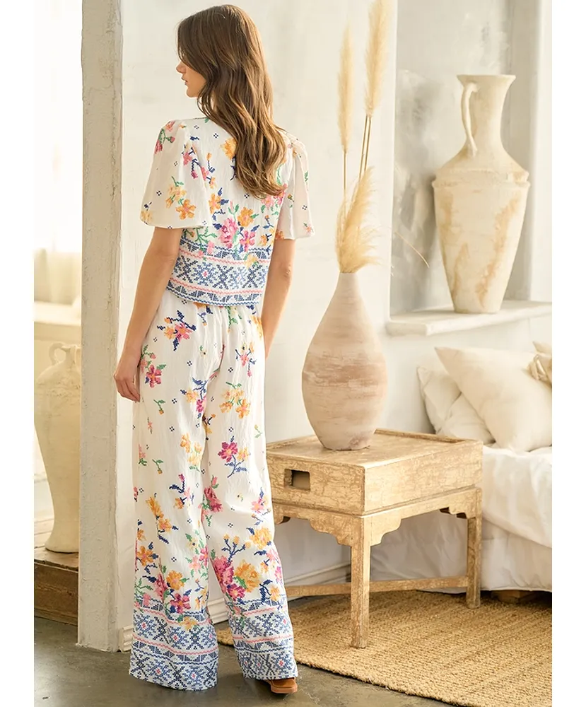 Kristen Floral Front Tie Top