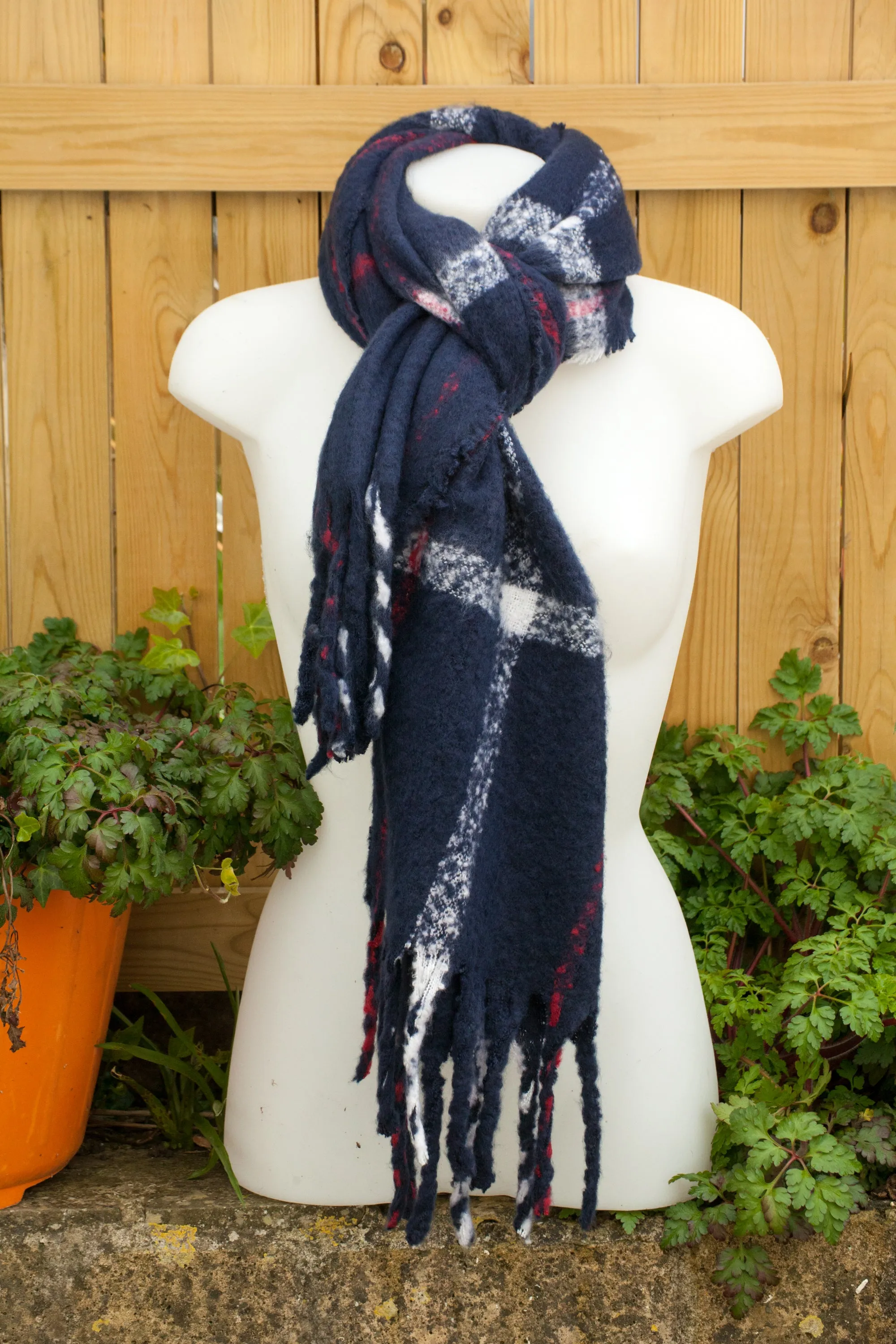 LAINEY - WIDE CHECK SOFT WARM SCARF 7 COLS SC22A-13