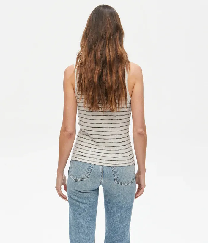 Liv Striped Waffle Tank