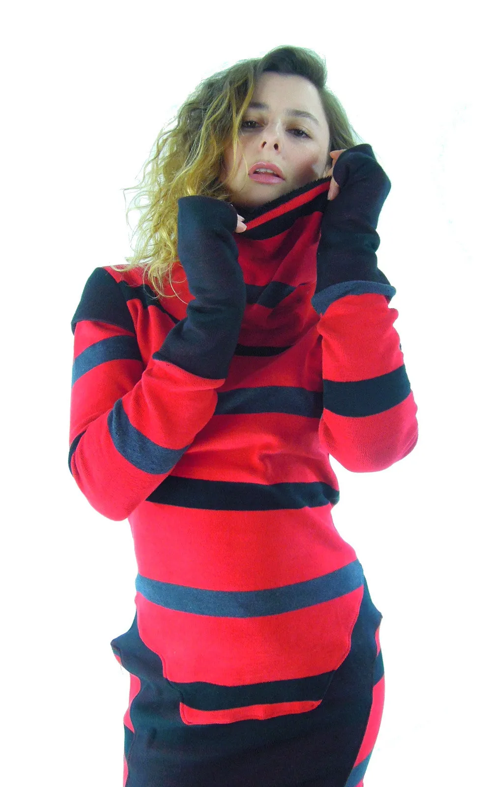 Long sleeve striped winter Dress