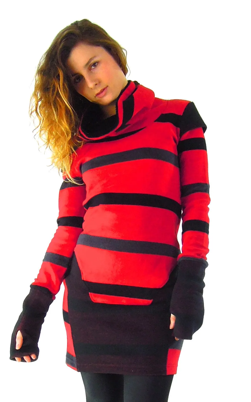 Long sleeve striped winter Dress