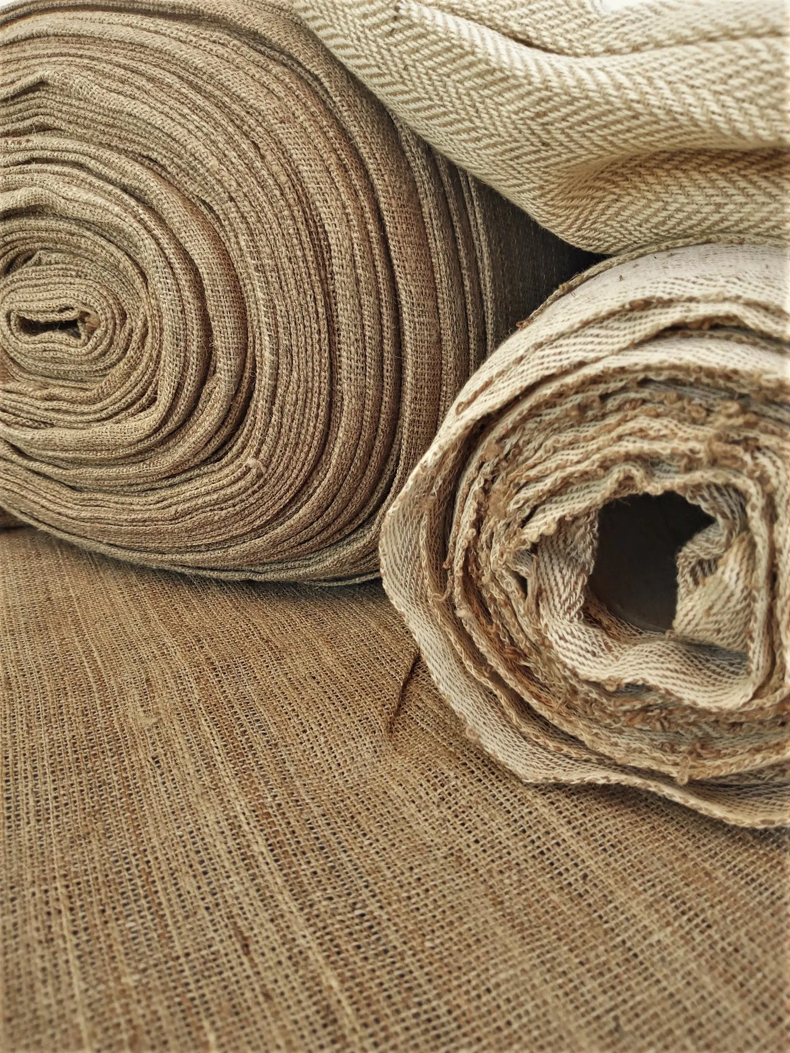 LUNA ~ NETTLE & COTTON FABRIC  handwoven