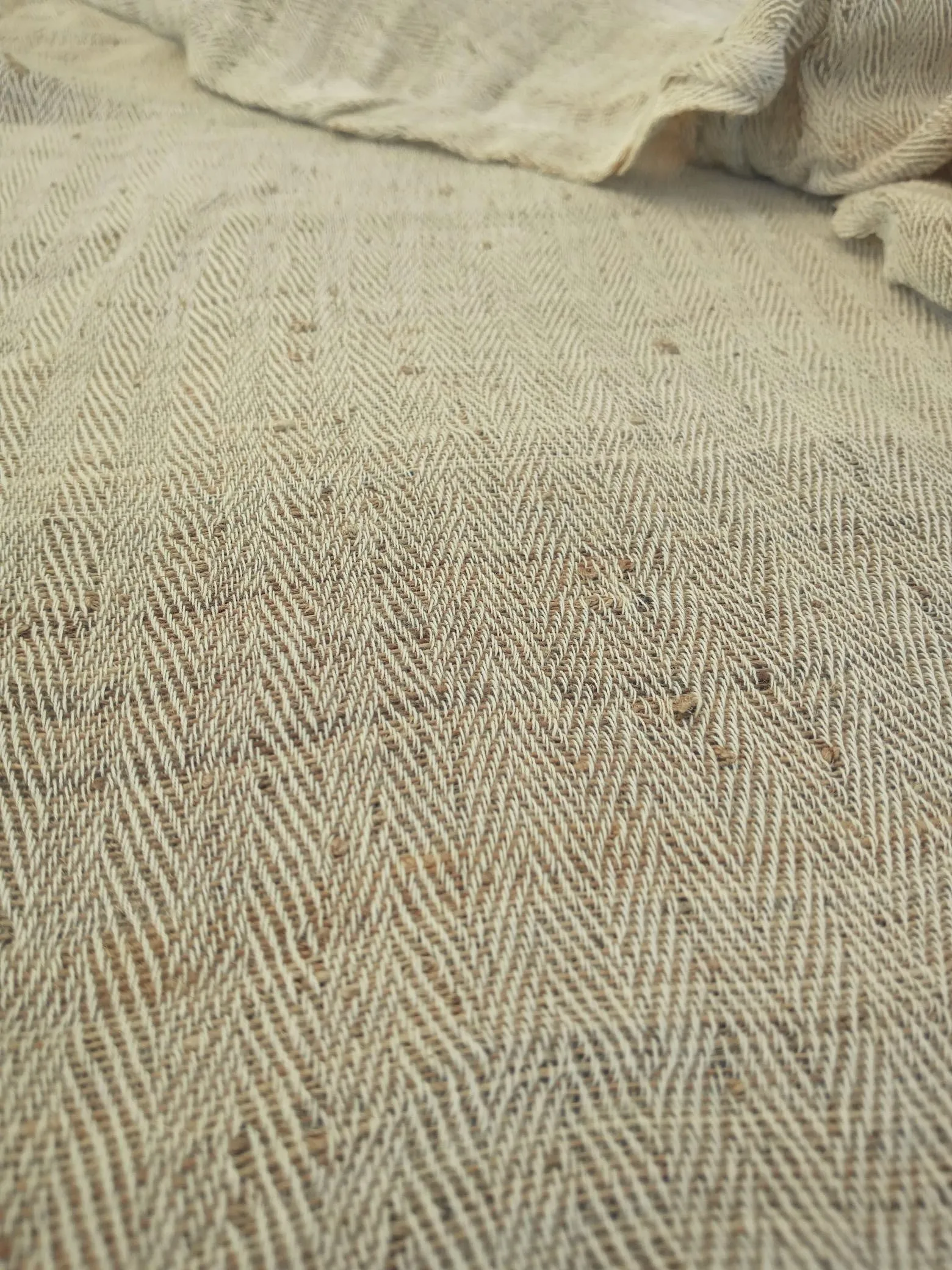 LUNA ~ NETTLE & COTTON FABRIC  handwoven