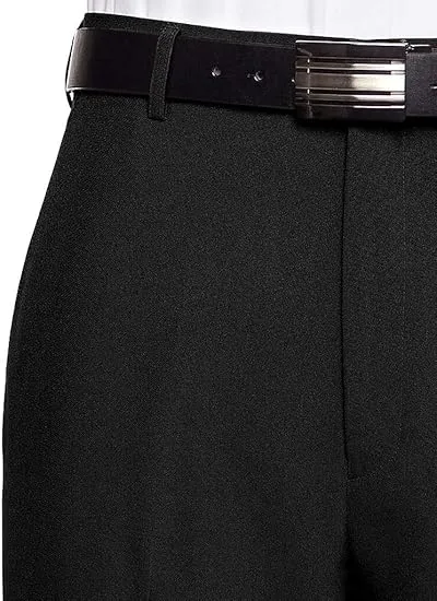 Men's Flat Front Dress Pant Modern Fit - Perfect for Every Day! - Black