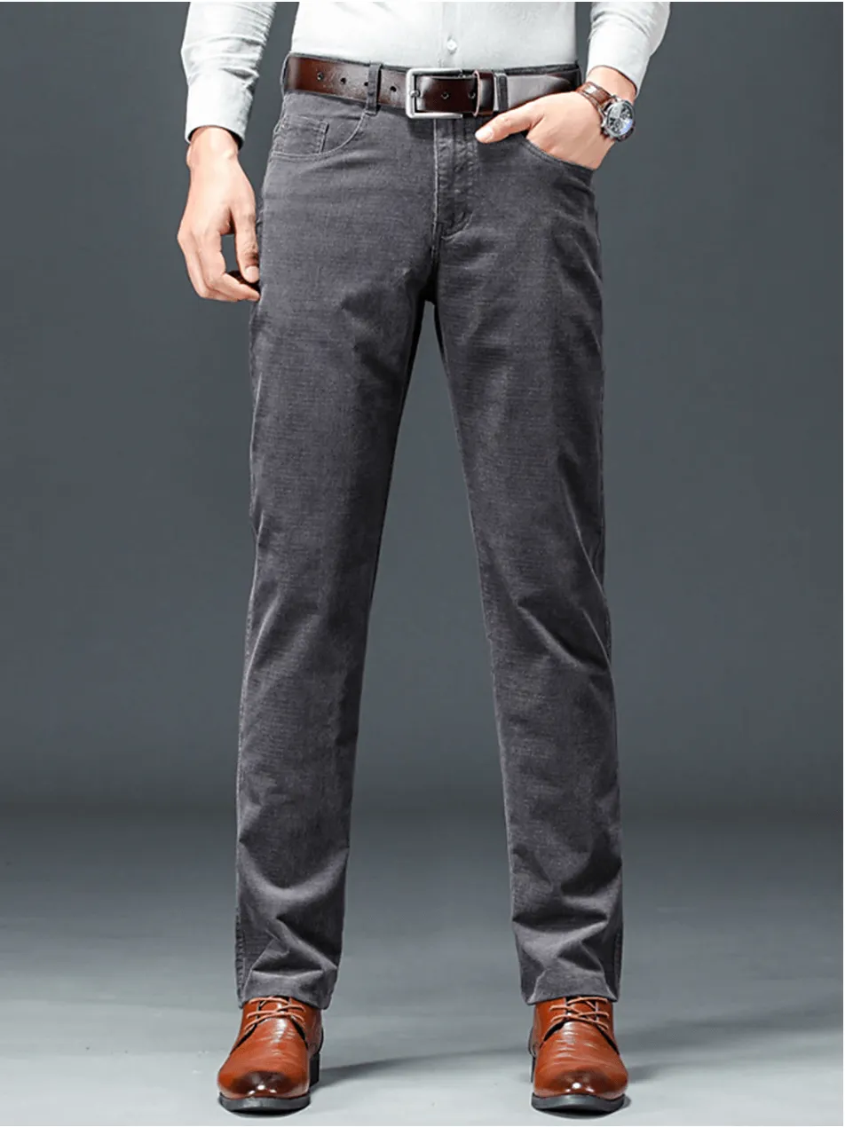Men's Slim-Fit Corduroy Trousers: Winter Warmth & Style