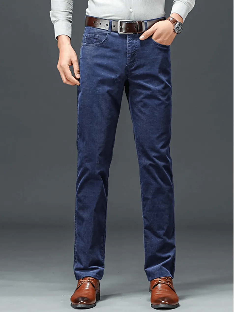 Men's Slim-Fit Corduroy Trousers: Winter Warmth & Style