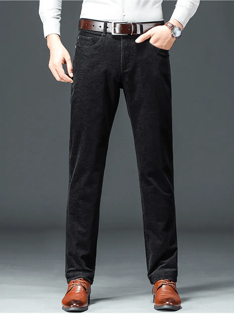 Men's Slim-Fit Corduroy Trousers: Winter Warmth & Style