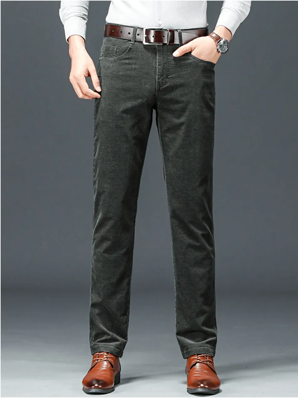 Men's Slim-Fit Corduroy Trousers: Winter Warmth & Style