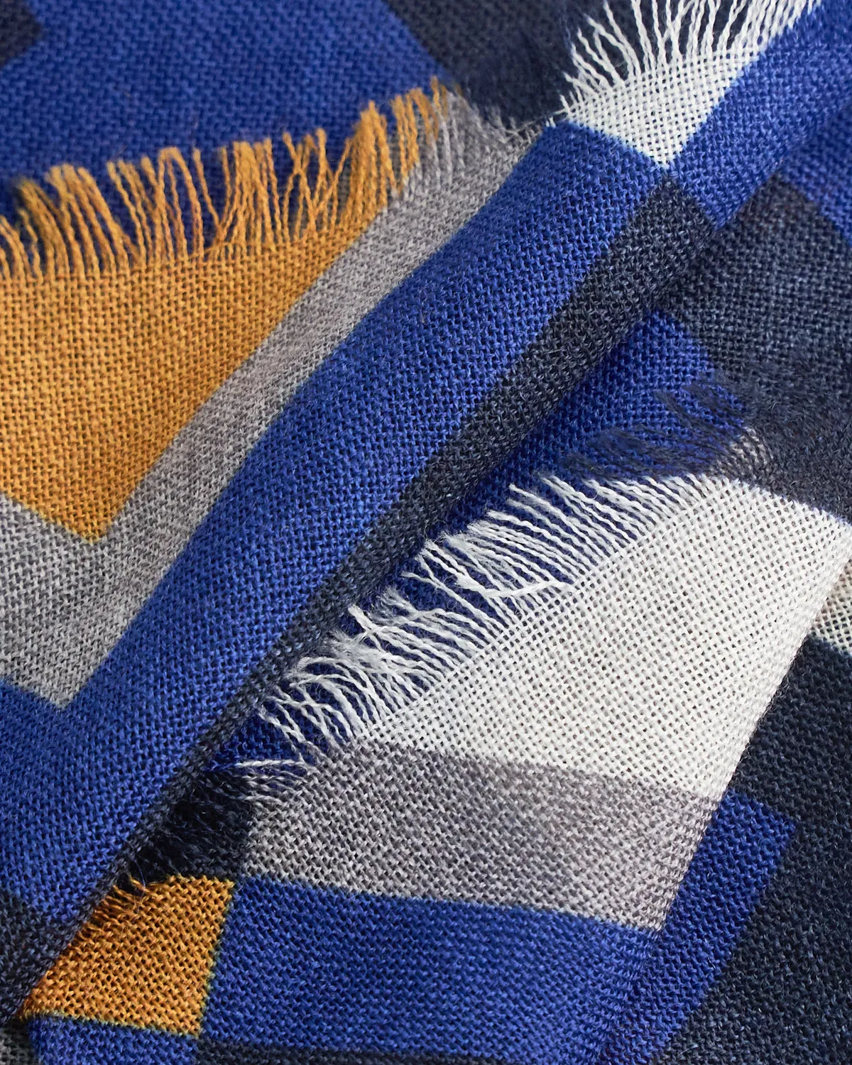Midweight Angle Print Soft Wool Scarf