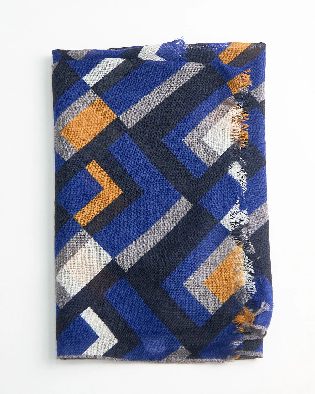 Midweight Angle Print Soft Wool Scarf