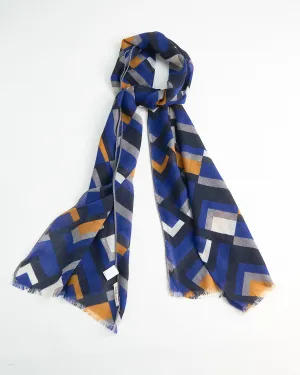 Midweight Angle Print Soft Wool Scarf