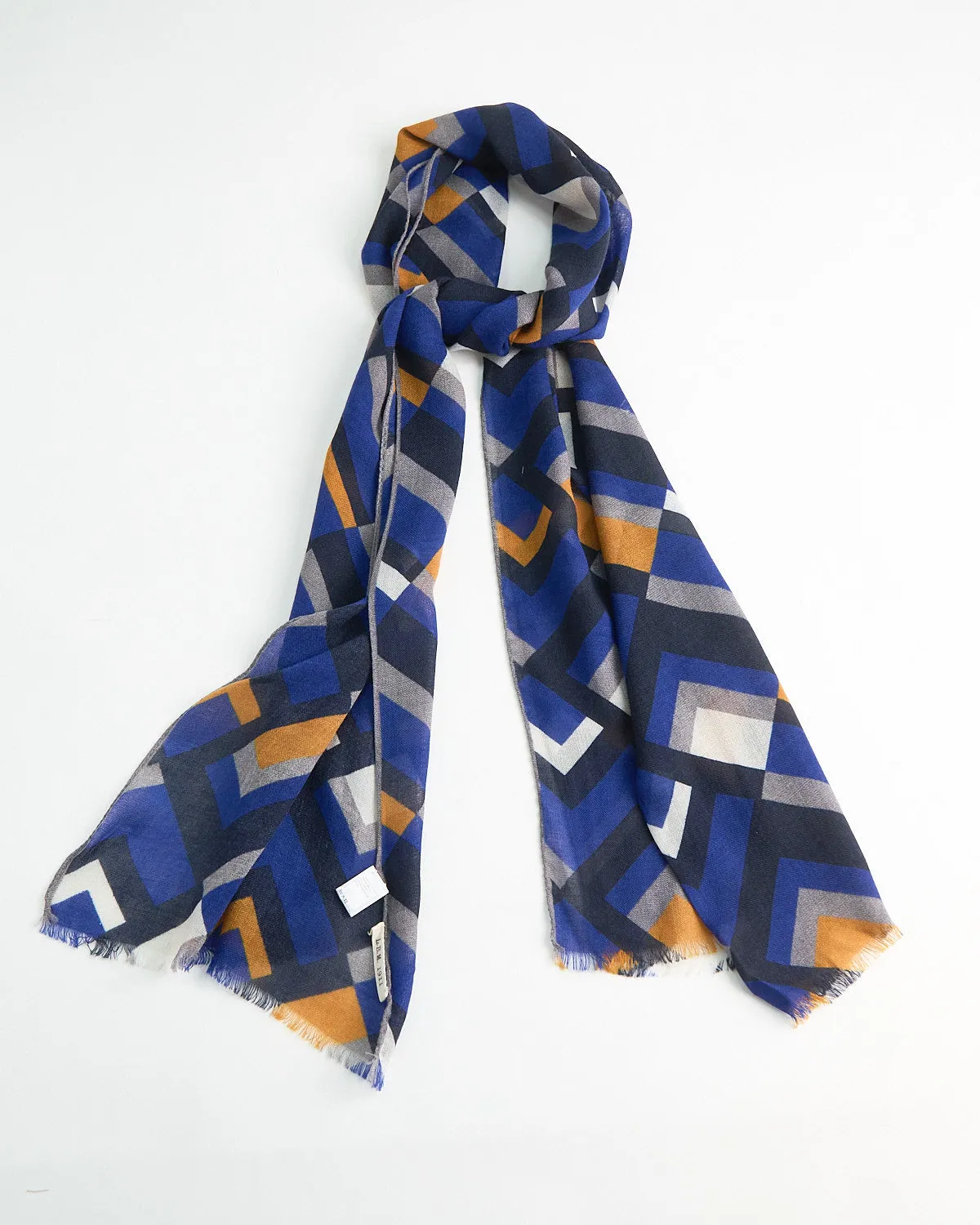 Midweight Angle Print Soft Wool Scarf
