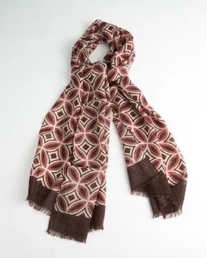 Midweight Mosaic Print Soft Wool Scarf