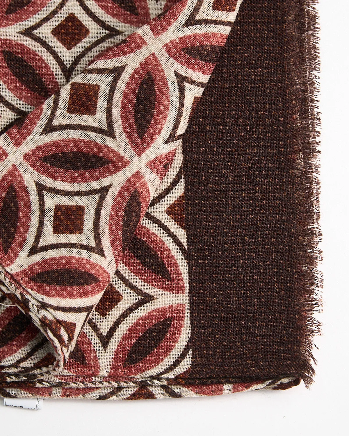 Midweight Mosaic Print Soft Wool Scarf