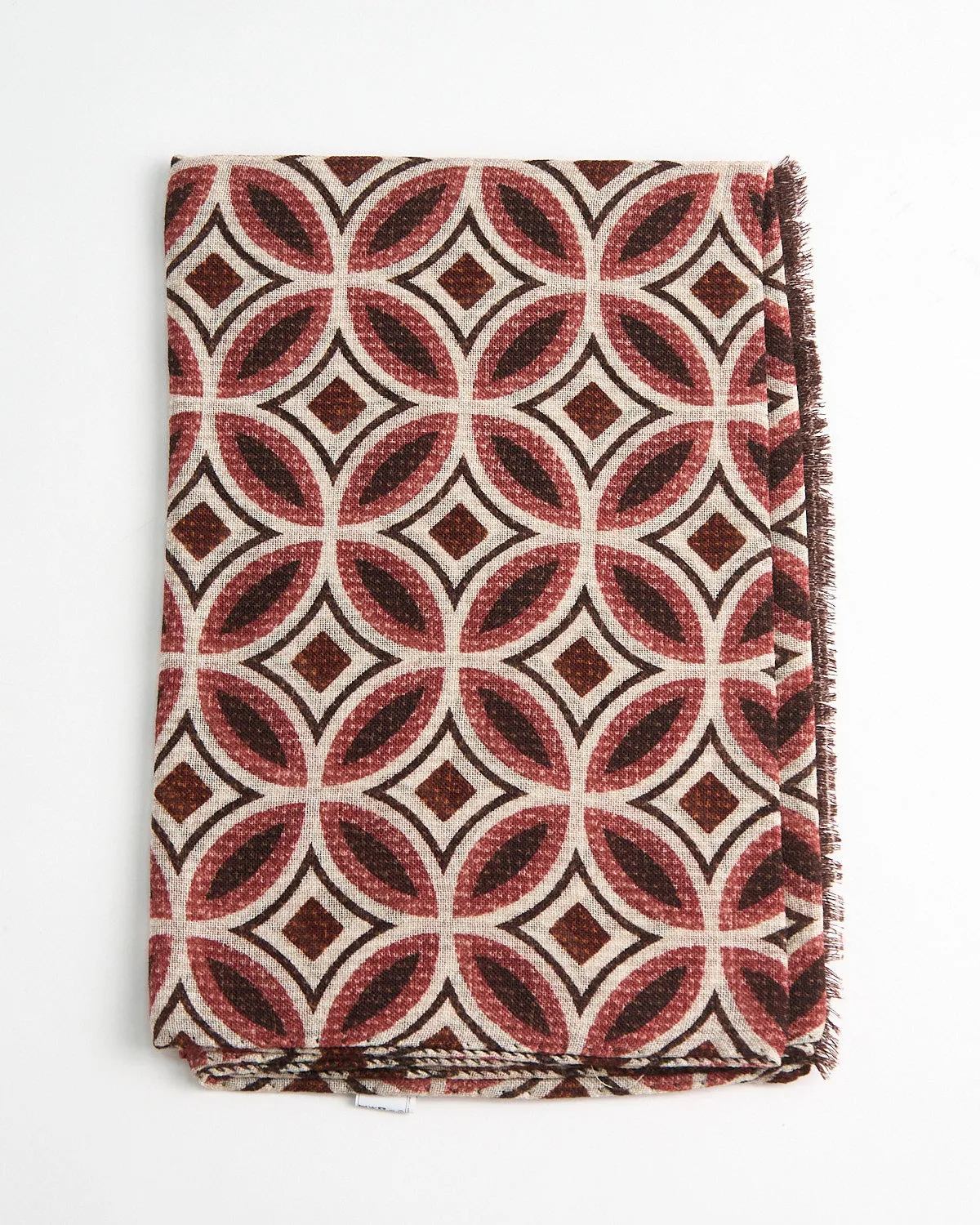 Midweight Mosaic Print Soft Wool Scarf