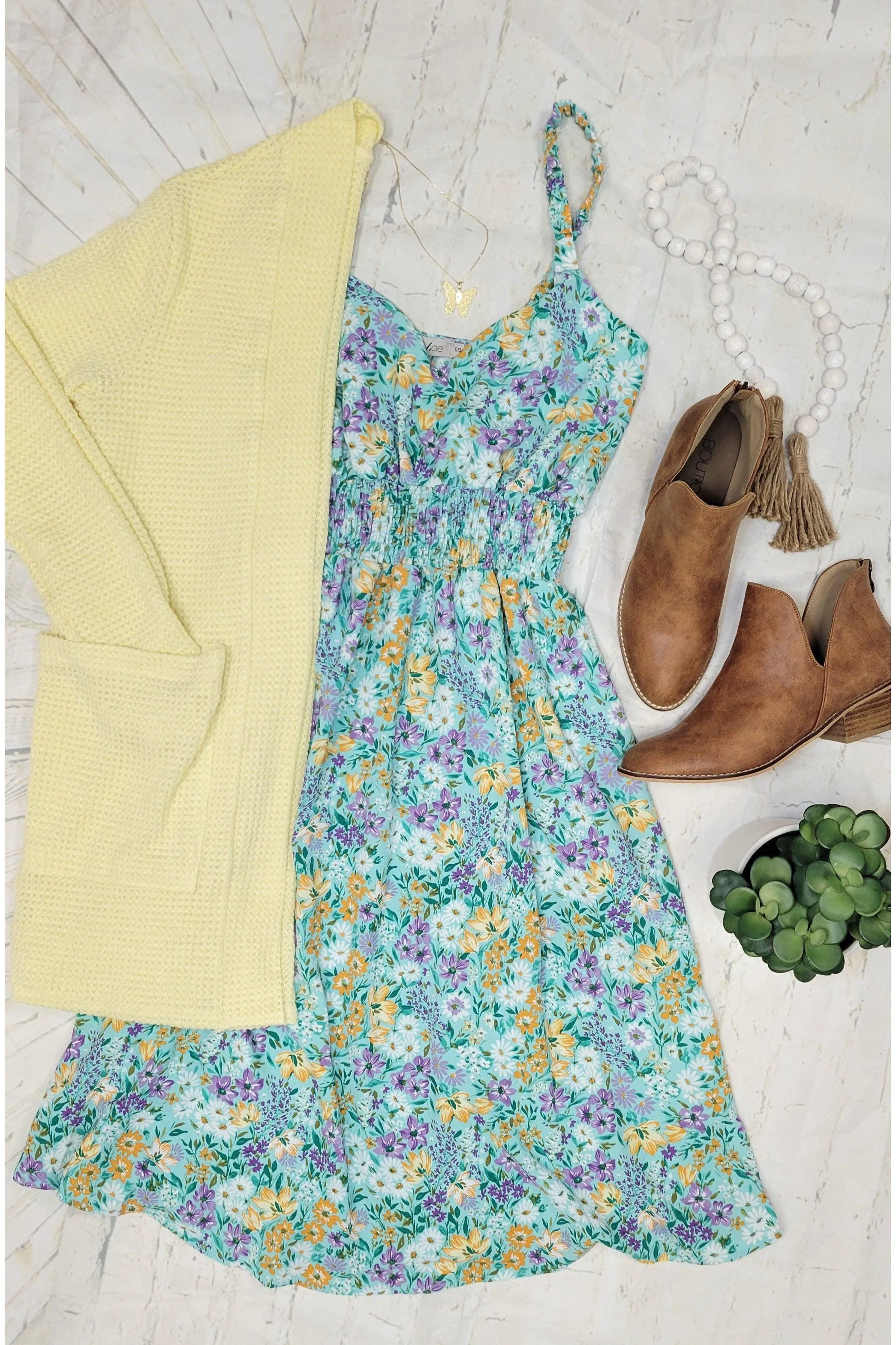Mint & Lavender Floral Dress