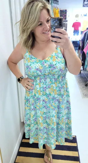Mint & Lavender Floral Dress