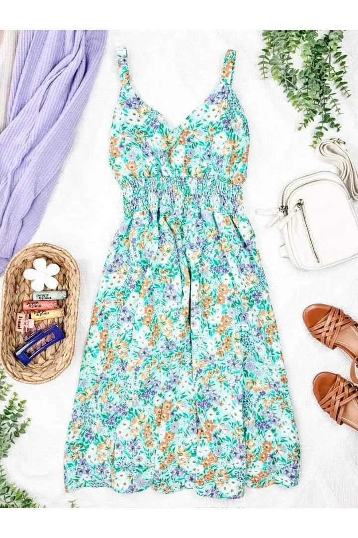 Mint & Lavender Floral Dress