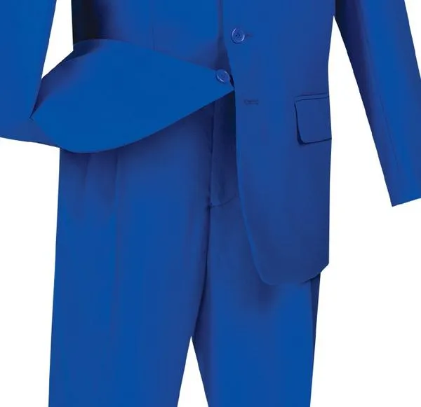 Mont Blanc Collection - Regular Fit Suit 3 Button 2 Piece in Royal Blue