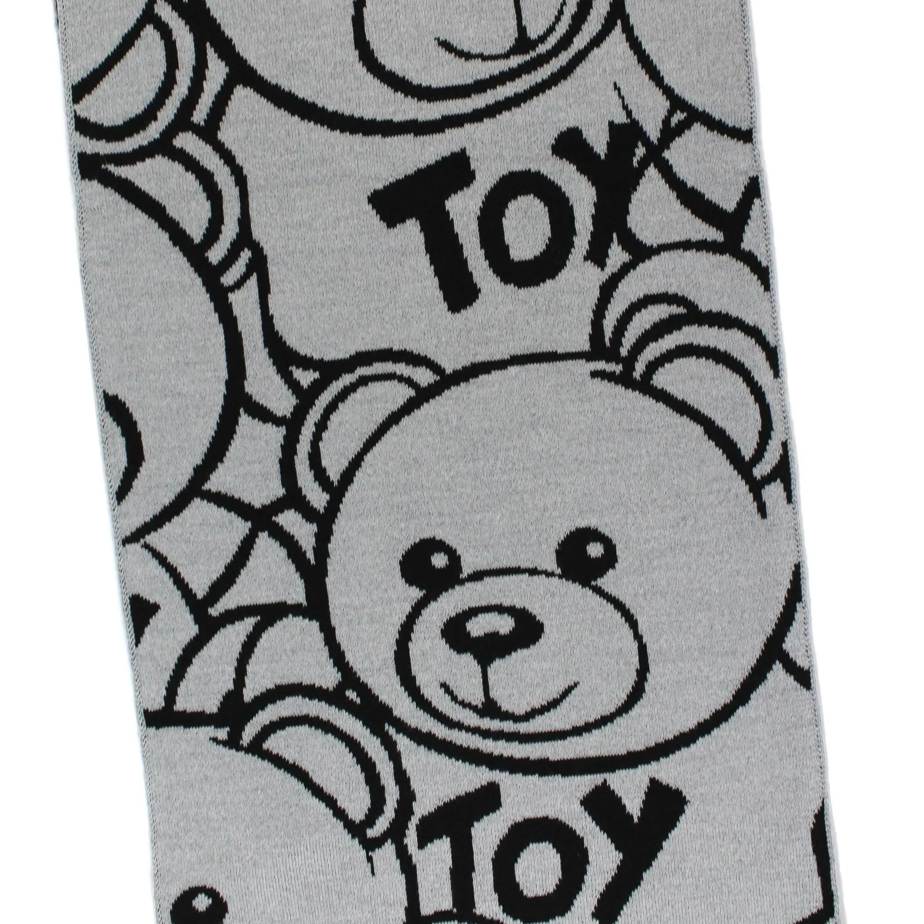 Moschino Wool Scarf Gray Toy Teddy Bear Women Collection FINAL SALE