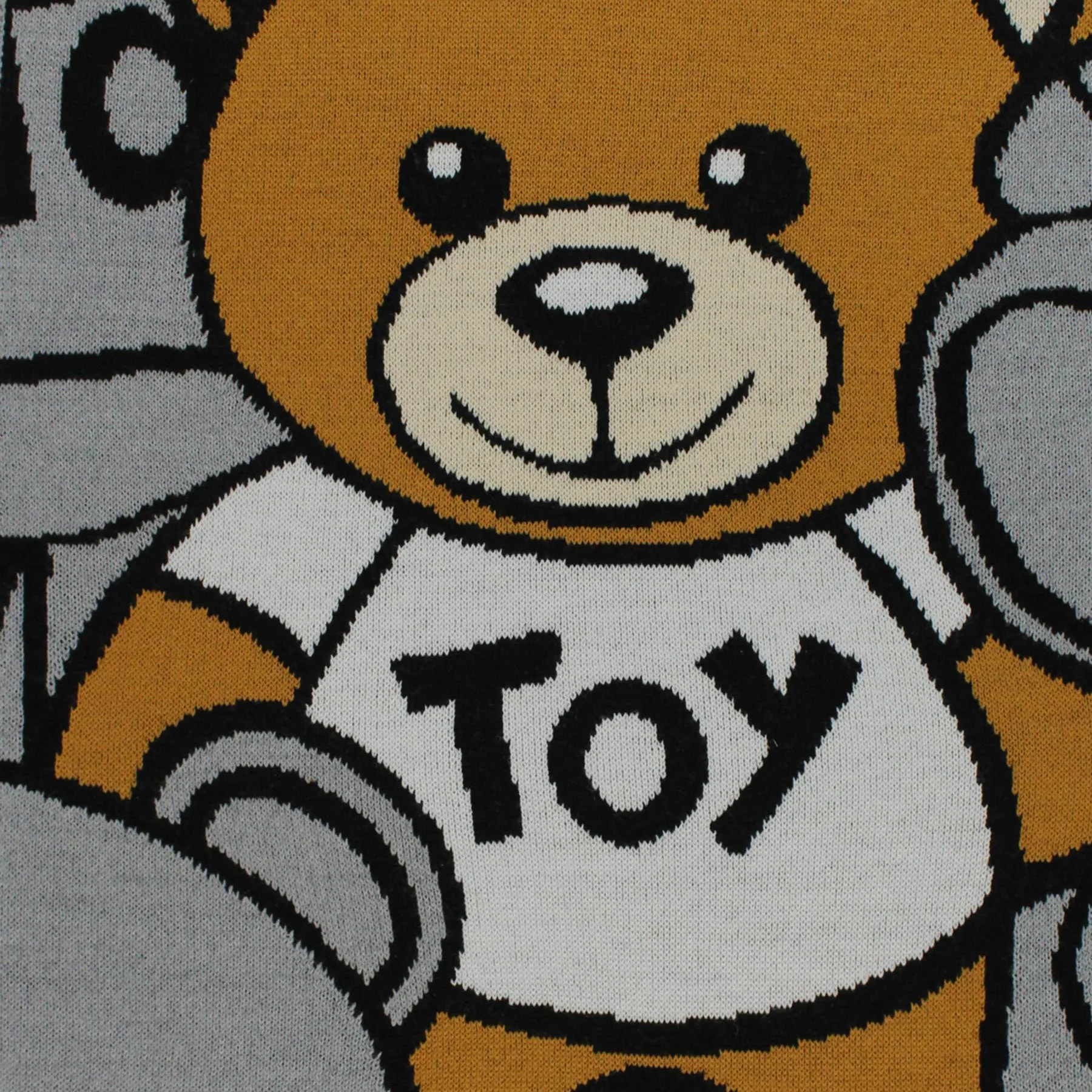 Moschino Wool Scarf Gray Toy Teddy Bear Women Collection FINAL SALE