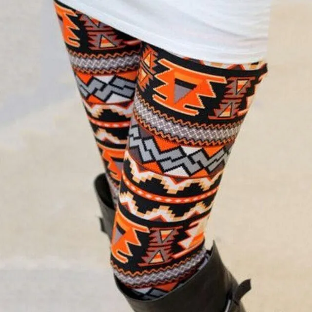 New Brand Women Warm Winter Knit Snowflake Christmas Leggings