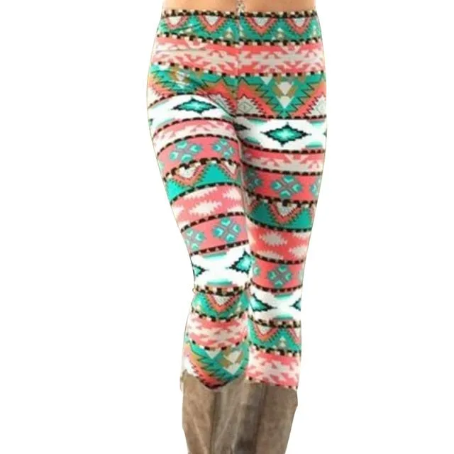 New Brand Women Warm Winter Knit Snowflake Christmas Leggings