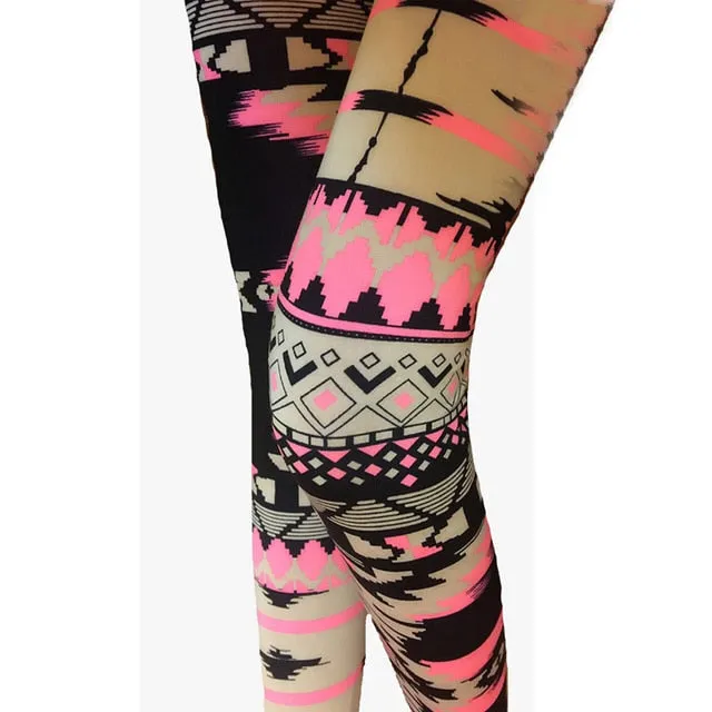 New Brand Women Warm Winter Knit Snowflake Christmas Leggings