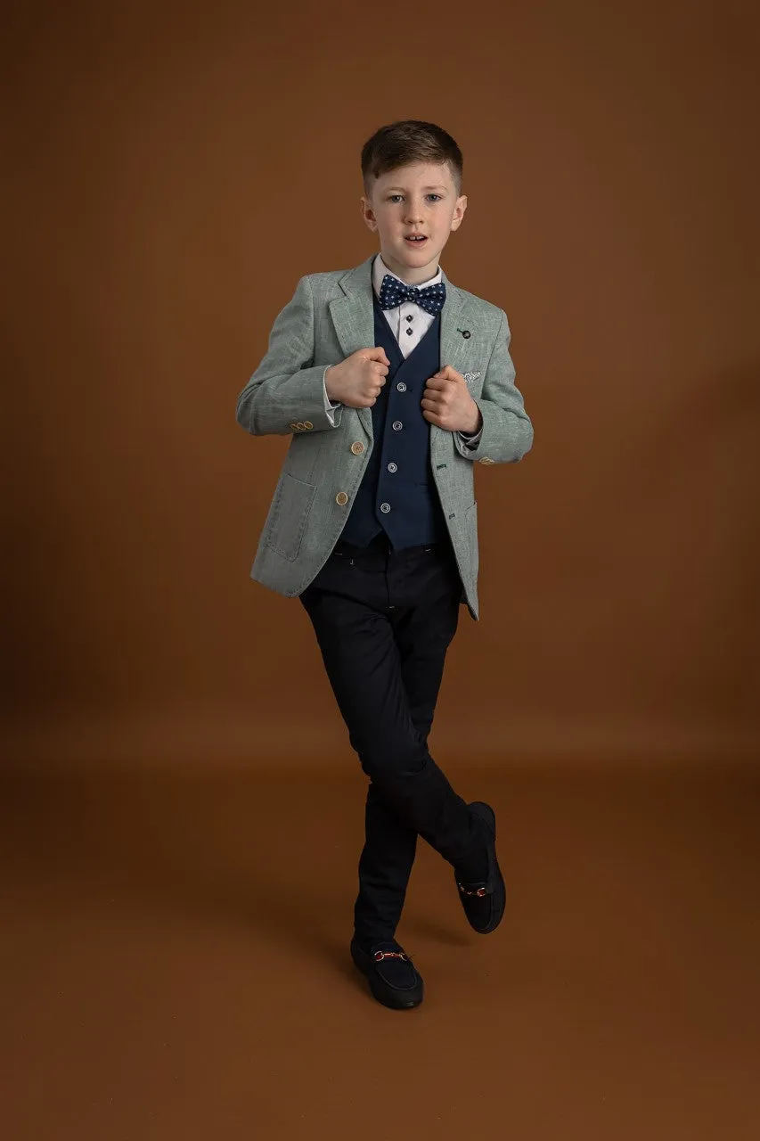 One Varones Boys Pale Green Blazer