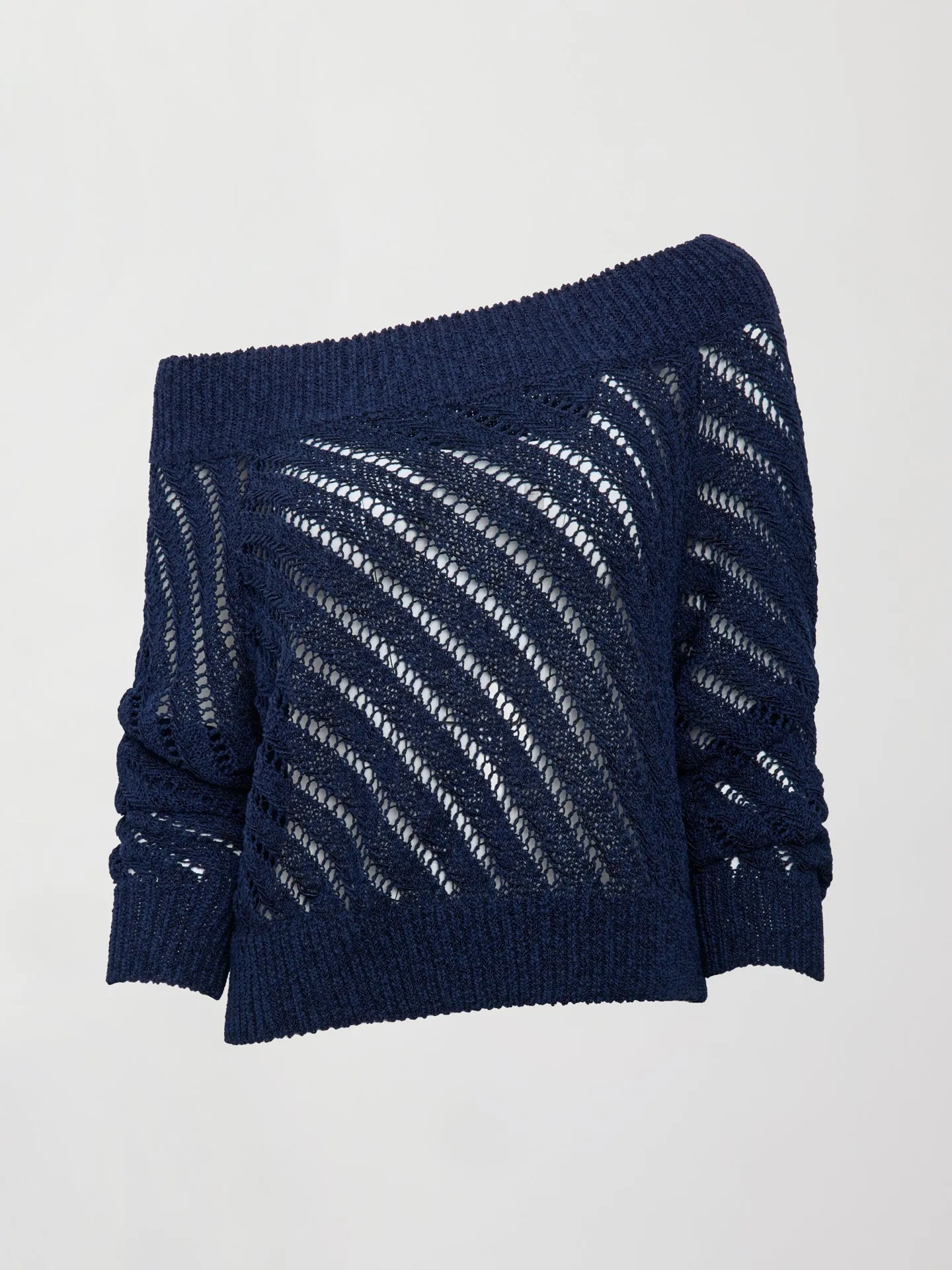 Open Knit Sweater - Navy