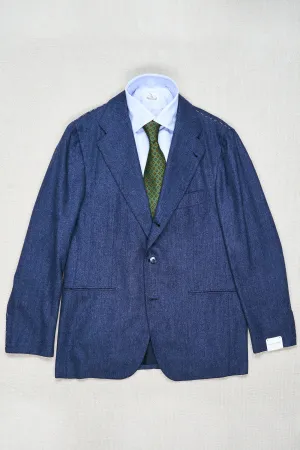 Orazio Luciano T1000 Blue Wool Herringbone Sport Coat