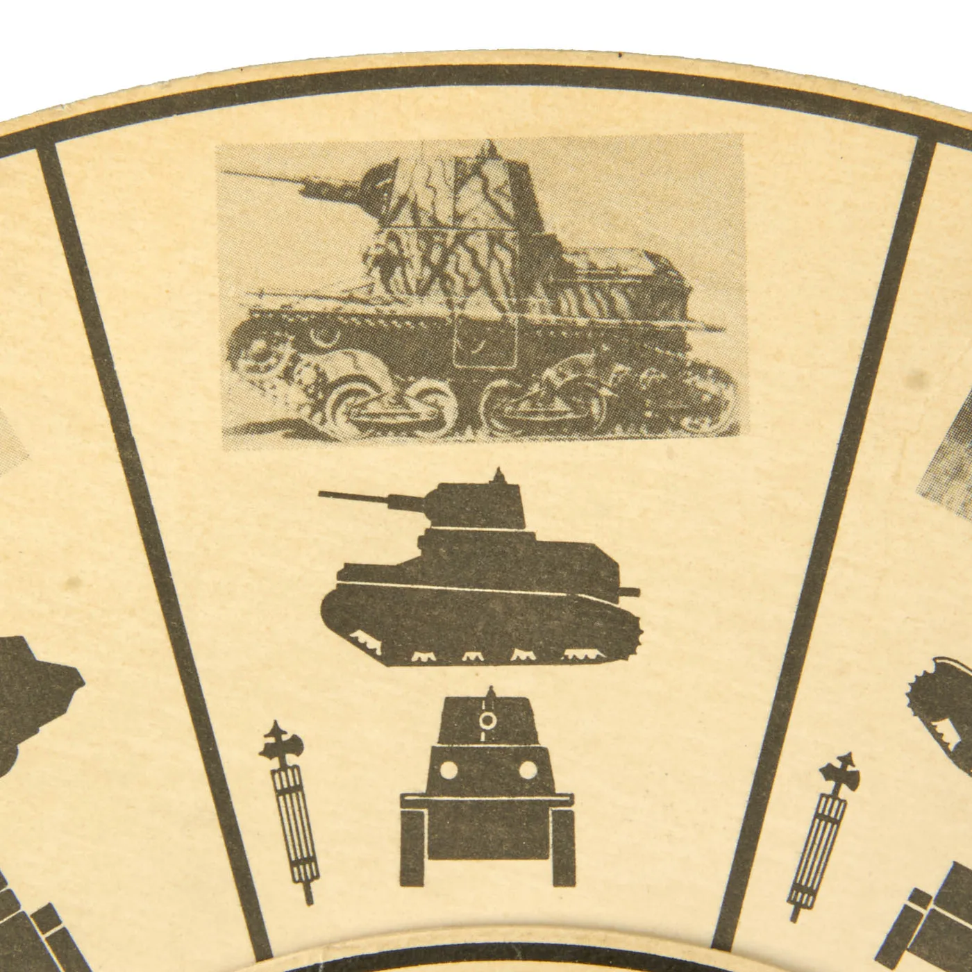 Original U.S. WWII Government Printing Office Tank & Armored Vehicle Identification / Reference Wheel