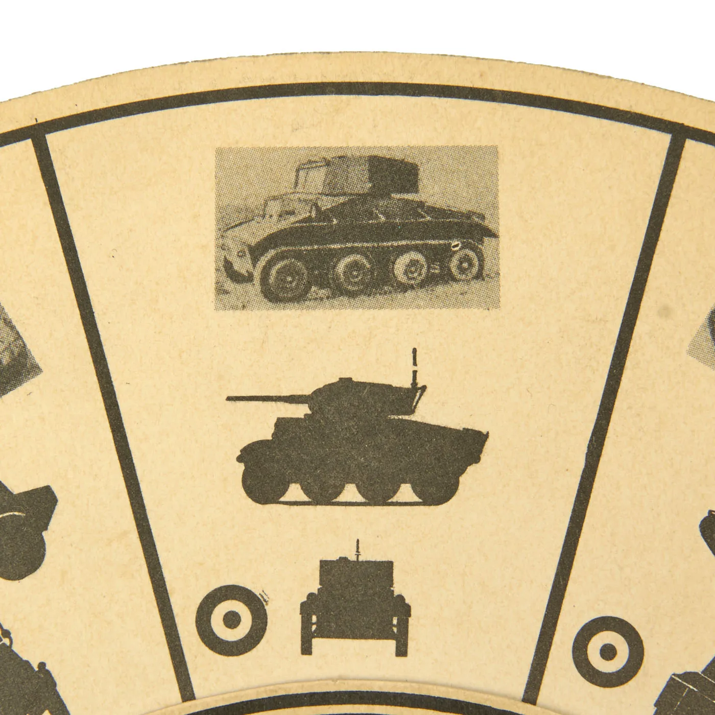Original U.S. WWII Government Printing Office Tank & Armored Vehicle Identification / Reference Wheel