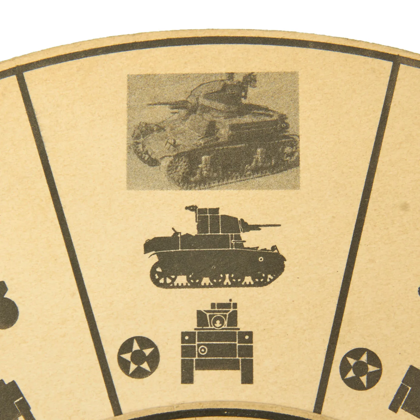 Original U.S. WWII Government Printing Office Tank & Armored Vehicle Identification / Reference Wheel