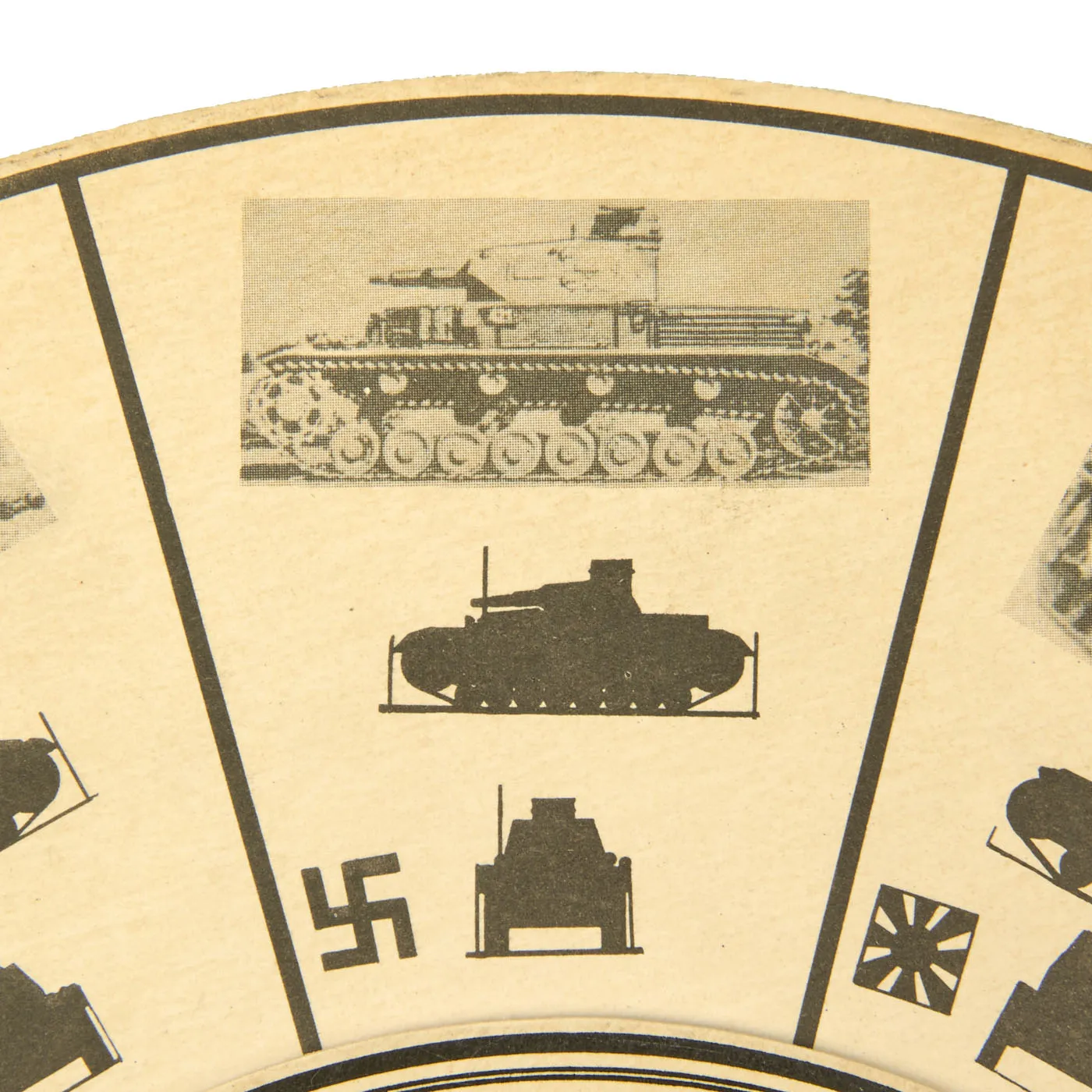 Original U.S. WWII Government Printing Office Tank & Armored Vehicle Identification / Reference Wheel