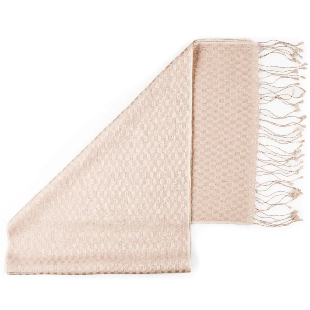 Pashmina Scarves With Checkered Patterning