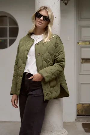 Peak Oversized Padded Shell Jacket - Khaki