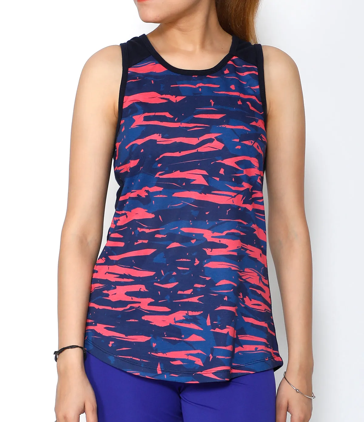 Pink Wavy Cotton Tank