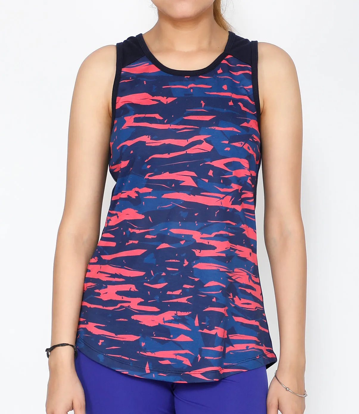 Pink Wavy Cotton Tank