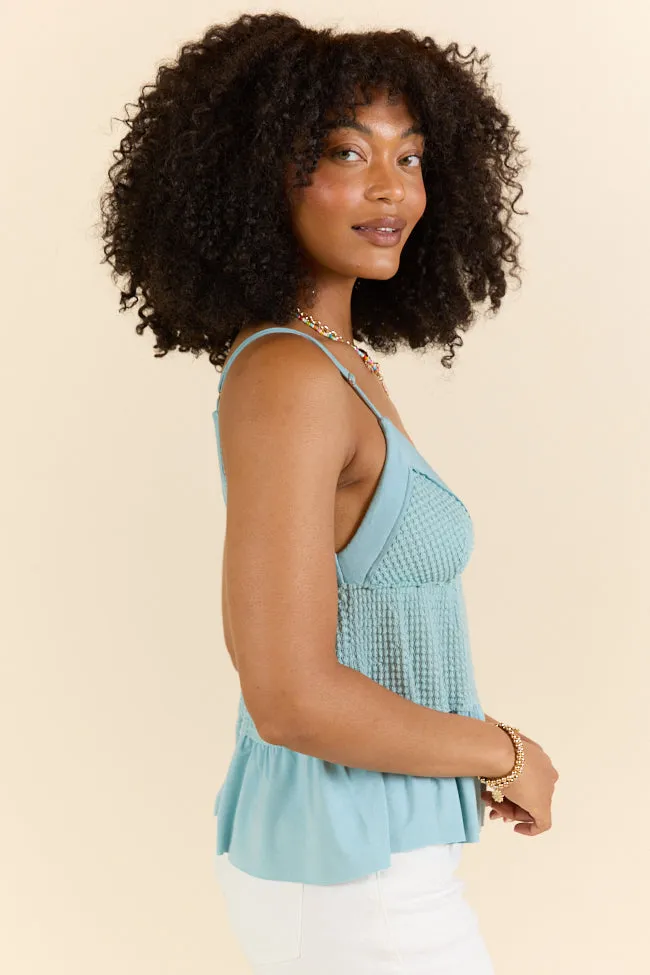 Plain And Simple Blue Knit Tank