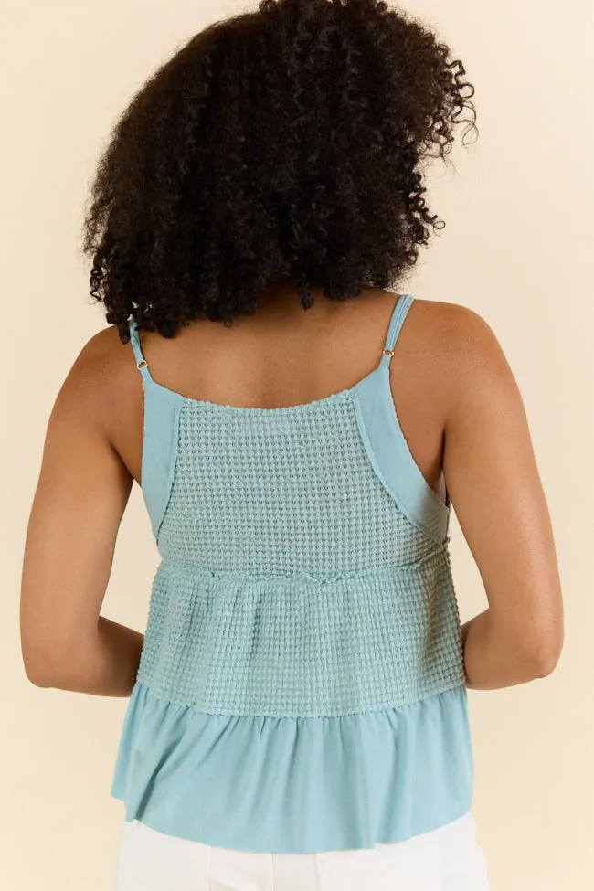 Plain And Simple Blue Knit Tank