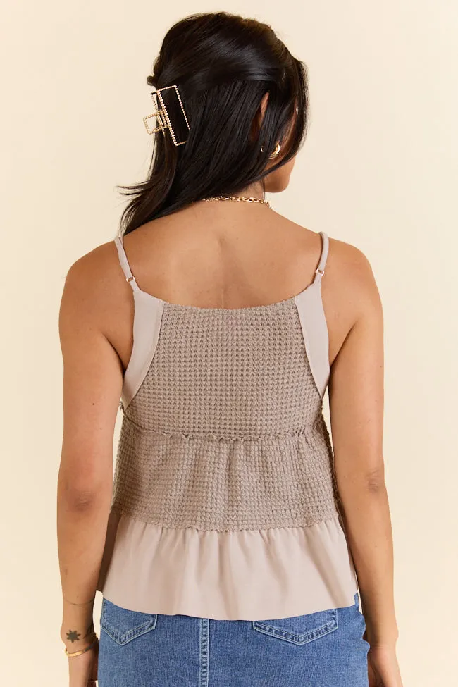 Plain and Simple Tan Knit Tank