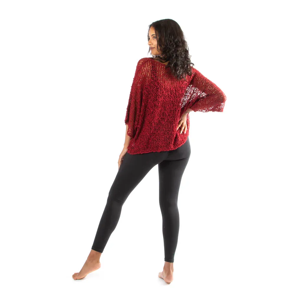 Popcorn Knit Short Sleeve Top