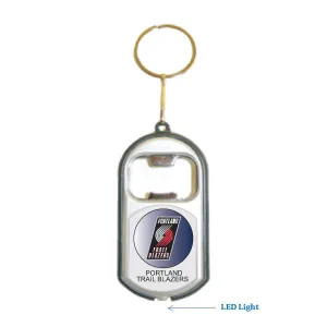 Portland Trail Blazers NBA 3 in 1 Bottle Opener LED Light KeyChain KeyRing Holder